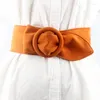 Ceinture fille ronde bouton suède de flanelle ceinture de la courroie de la flanelle de la largeur de la femme douce de la femme de décoration socle en velours mode