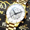 Relógios de pulso relógio masculino relógios de luxo masculino de aço inoxidável quartzo analógico assista a homens