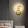 Alle koper Jade Nieuwe Chinese muurlamp Woonkamer Licht Luxe Luxe eenvoudige trapcorridor Slaapkamer Bedside Binnenlicht