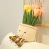 Poupées en peluche Réaliste Plantes De Tulipes En Peluche Décor Jouets Doux Étagère Creative En Pot Fleurs Oreiller Simulation Usine 220924