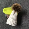 Bonnet / Skull Caps BeanieSkull large bord chapeaux seau hiver marque femme fourrure Pom Poms chapeau pour femmes fille tricoté bonnets casquette épais 220927