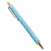 Bitar Lytwtw's Roller Ballpoint Pen Rhinestone Luxury Cute Wedding Rose Gold Metal Stationery School Office Supply Spinning