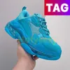 Casual Schoenen Mode Triple-s Clear Sole Zwart Roze Neon Groen Gym Rood Blauw Wit rood heren Sneakers Turquoise Beige Grijs Lichtbruin Metallic