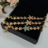 Braccialetti con ciondoli Marca Ladies Gold Star Crystal Starfish Chain Link Collane Gioielli da sposa Accessori europei Regalo per feste