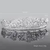 Fashion Head Jewelry Crystal Bridal Tiara Crown Luxury Silver Color Wedding Hair Diadem Veil Accessories Headpieces