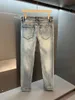 Jeans da uomo firmati jeans dritti uomo autunno inverno nuovi pantaloni casual ricamati di marca di moda sottile