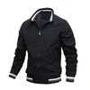 Casual Jackets Men Spring New Mens Windbreaker Bomber Jacket Solid Color Men Cargo Baseball Coats Outerwear Slim Streetwear