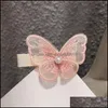 Hair Clips Barrettes Stereoscopic Butterfly Hair Clips Imitation Pearl Side Clamps Barrettes Women Lady Girl Fashion Headwear Gift J Dhkcw