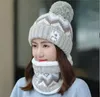 Balaclava Womens Knitted Hat Scarf Caps Neck Warmer Winter Hats For Men Women Skullies Beanies Warm Fleece Cap 6 Colors DE794