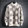 Men's Sweaters Thick Cashmere Sweater Men Tops Turtleneck Winter Male Plaid Pullovers Comfortable Mens Christmas Keep Warm Pull Homme 220927