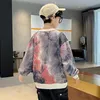 Pullover Kids Boys Spring Tie Dye Print Tops Long Sleeved Tops Teen Fashion Foolding Loose Worling Sweatshirt Complements 220924