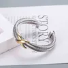 Designer DY Bracelet 18K Gold Fashion Hemp Bracelets Bangle Platinum Dy Double Trend Twisted Plated Color Wire x Cross Women Ring Opening Jewelry Christmas gift