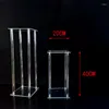 Party Decoration 2 Pcs Acrylic Floor Vase Clear Flower Table Centerpiece For Marriage Vintage Floral Stand Columns Wedding