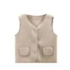 Waistcoat 0-6Y Autumn Winter Kid Vest Fur Girl Boy Baby Waistcoat Kids Jackets Children Clothes Snow Outfit Sleeveless Vest Toddler Wool 220927