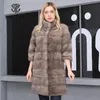 Womens Fur Faux Mink Coat Oversize Women Winter Natural Coats Kvinnliga varma tjocka långa äkta läderjackor Damer Löstagbara 220927