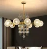 Glass Ball Decorative Chandelier Post Modern Electroplating Stretchable Bedroom machine head Living room Coffee shop