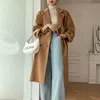 Kvinnors jackor Autumn och Winter Cashmere Wool Coat Ladies Coat Long Mm 220926