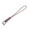 Outdoor-Gadgets Handgelenk Lanyard Metall Military Schlüsselanhänger Geflochtenes Seil Notfall Überleben Regenschirm Schnur Männer Frauen Kette Woven Strap Liefert