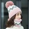 Balaclava Womens Knitted Hat Scarf Caps Neck Warmer Winter Hats For Men Women Skullies Beanies Warm Fleece Cap 6 Colors DE794