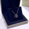 Classic Women Necklaces Crystal Flower Pendant Brand Designer Neck Chain 8 Colors Elegant Pendants Jewelry