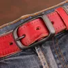 Cintos de alta qualidade de lazer de luxo moda italiana CHide Boy Personality Button Button Retro Top Genuine Leather Men's Belt