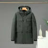 Men's Down Men Winter Brand Long Warm Thick Parkas Jacket Multiple Pockets Cargo Coat Autumn Outwear Outfits Classic Windproof Casual Parka