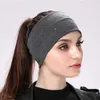 Headbands Geebro Brand Womens Headband Fashion Cotton Black Flat Head Bands for Girls Elastic Turban Wrap Hair Accessories 220927