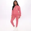 Moda Feminina Fatos de Treino Outono Inverno Roupas Femininas Roupas Esportivas Conjunto de Moletom de 2 Peças Roupa de Treino Joggers Macacão com Capuz e Calças Tamanho S-2XL