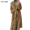 Womens Fur Faux Oversized Coat Winter Women Thick Warm XLong Jacket Female High Quality Fluffy Rabbit Loose Parkas 220927