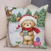 Kissen Super Weiche Plüsch Weihnachten Frohe Weihnachten Abdeckung Dekor Niedlichen Cartoon Santa Claus Schneemann Fall Kissenbezug Für Sofa Hause