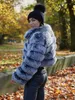 Pelliccia da donna finta 213 colletto alla coreana vero cappotto da donna corto invernale cappotti raccolti Casaco Masculino giacca Raccoon Dog 220926