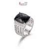 Anillos de banda 18k dy dy alambre retorcido prismático anillo negro femenino tendencia de micro diamante platino tendencia versátil