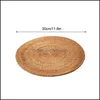 Mats kuddar skål mattor placemats te set tillbehör insation pad handgjorda underlägg för familjebröllopsfest och bankett rotting bord dr dhpvj