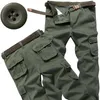 Pantalons pour hommes 2022 Hommes Printemps Automne Mode Multi-poches Salopette Homme Casual Coton Lâche Cargo Pantalon Mâle Long Travail Pantalon A269