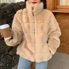 Womens Fur Faux Warm Plush Jacket Women Winterwear Coat Female Winter Artificial Jackets Ladies Simulate Natural Mink 220927