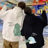 Sweats à capuche pour femmes Sweatshirts Couple Dinosaure Sweat à capuche Automne Mode Sweat Femmes Punk Coréen Dessin animé Tops Vintage Surdimensionné À Capuche Kawaii Sweat À Capuche Fille 220926