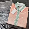 Casabl Shirt Designer Top Men's Dalmatians Gonghua Crane Thin Coat Back Letter Longleeved Cardigan Tシャツ
