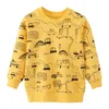 Pullover Jumping Meters Arrival Yellow Boys Sweatshirts Print Cartoon Baby Cotton Clothes Autumn Spring Kids Hoodies Shirts 220924