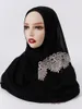 Vêtements ethniques Arrivée Dentelle Hijab Premium Foulard en mousseline de soie Couleur unie Musulman Plaine Châles Wrap Foulard Turban Echarpe Foulard