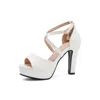 Dress Shoes 2023 Ladies Colorful Laser Fabric Sandals Fashion Peep Toe Party Summer Gladiator Women Pumps