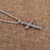 Cross Chain Women Hip ed Hop Chains Men Pendant Diamond X Halsband Fashion Line Retro Necklace188h
