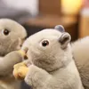 Poupées en peluche 1 pc Wild World Super Lifelike Grey Squirrel Plushie Stuffed Simulation Fluffy Hair Big Umbrella Tail Animal Peanut Plush 220927