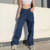 Женские брюки Capris Y2K Cargo Bants Fashion Vintage Streetwear Берметичные брюки повседневные карманы с низкой талией Retro Hip Hop Lose Sexy Compence Denim Bonders T220926