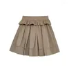 Юбки 59/2000 Режим Unity White White High-Ploated Skirt 2022 Short A-Line Slim Cake