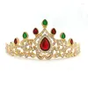 Coiffes femmes arabes cadeaux de mariage charmant cristal vert diadème de mariée magnifique strass cheveux accessoires