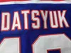 Gla Mit # 13 Pavel Datsyuk KHL CKA Saint-Pétersbourg 17 Ilya Kovalchuk KHL Maillots de hockey sur glace cousus pour jeunes pour hommes Blanc Bleu