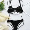 Costumi da bagno da donna 4 colori personalità push up bikini da donna set costumi da bagno da spiaggia da donna sexy moda semplice costume da bagno in tinta unita