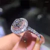 Cluster Rings Real 14K Gold Moissanite For Women Natural Jewelry Gemstone Anillos De Bizuteria Tension Setting Diamond