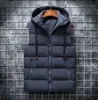 Män s västar män l 6xl parka huva väst vinter hösten tjock varm casual vindbrytare baggy vadderad ytterkläder waistcoat ärmlös jacka 220926