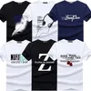 Уличные футболки EXIWAS, 6 шт., модные брендовые футболки с принтом, приталенные мужские, ee, с одним вырезом, повседневные, хлопковые, большие размеры M5XL 220923